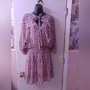 Rebecca Minkoff Shadow Mini Dress Hydrangea Pink Color Size M